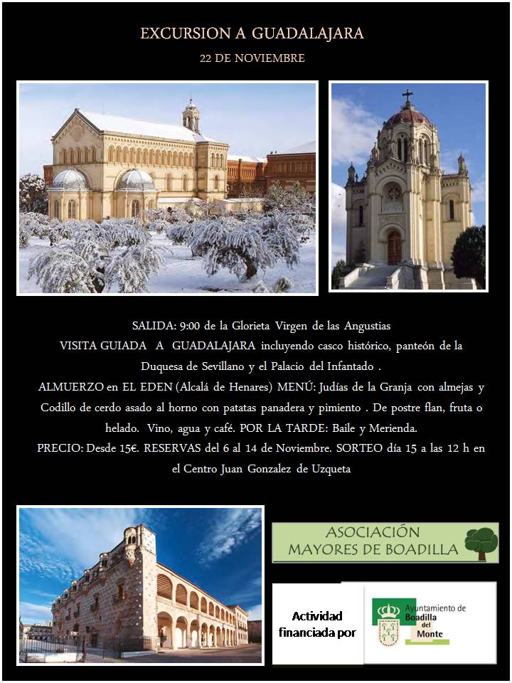 EXCURSI�N A GUADALAJARA (22 NOVIEMBRE, 9:00 h)