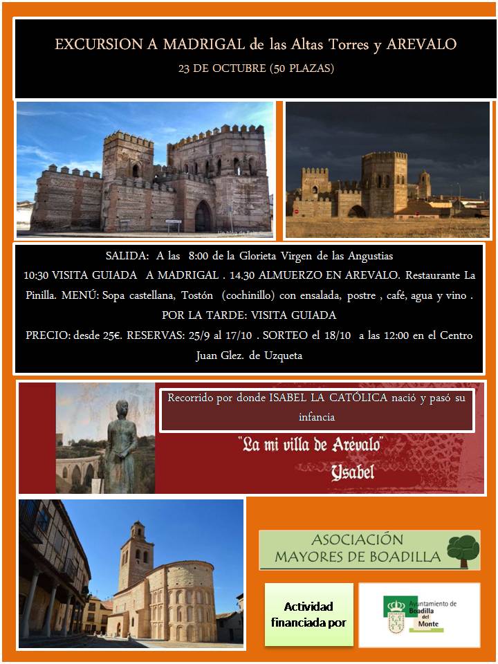MADRIGAL DE LAS ALTAS TORRES Y AR�VALO (23 OCTUBRE A LAS 8:00 h)