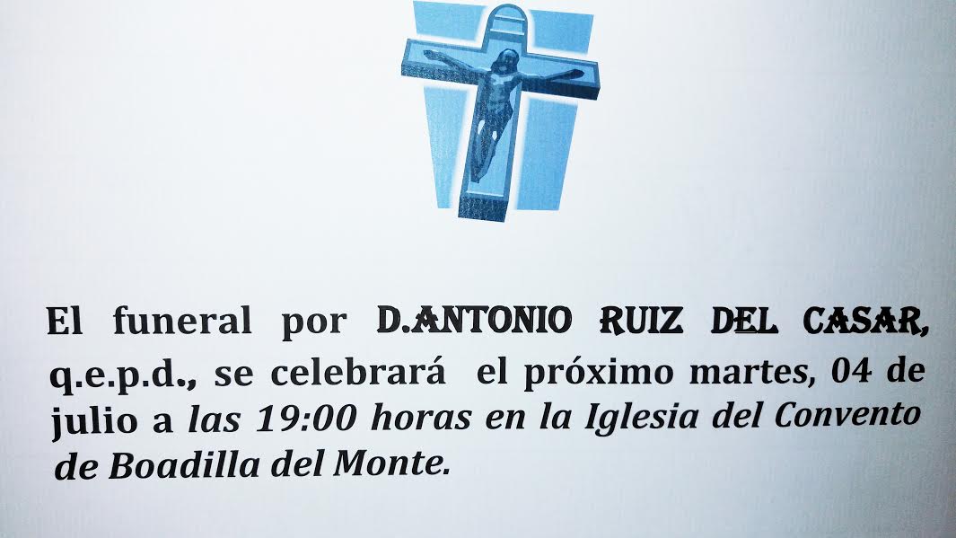 FUNERAL POR D. ANTONIO RU�Z DEL CASAR